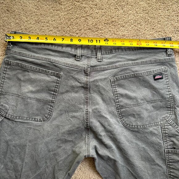 Dickies Pants Mens 40x29 High Rise Carpenter Straight Leg Grey Canvas - Picture 7 of 13